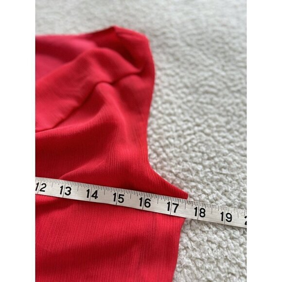 ANN TAYLOR Women Textured Polyester Sleeveless Blouse Cowl Neck Orange Sz XS - Picture 5 of 6